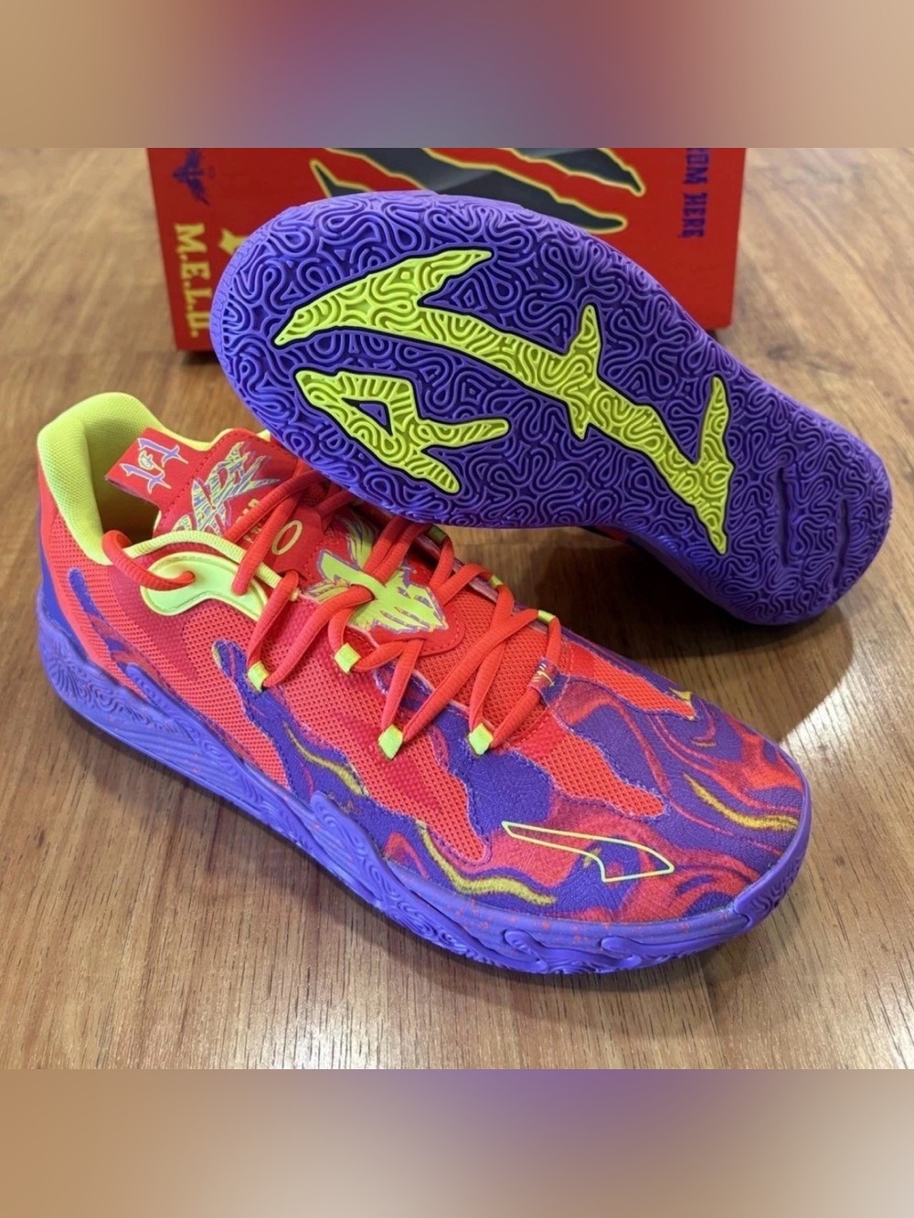 PUMA Men's Sz 12 NIB LAMELO BALL MB.03 Lo Lava Basketball Shoes 310847 01